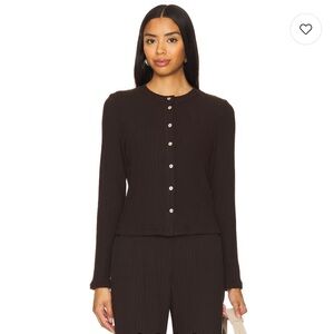 DONNI. Women's Brown Ribbed set